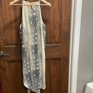 She and Sky Gray and Cream High Low Dress